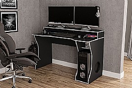 Enzo Gaming Desk in Silver and Black